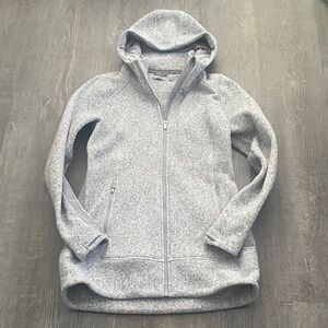 Athleta Heather Gray long  Zip-Up Jacket. Size S